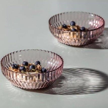 ARCHIE Glass Bowl 16cm Pink Set of 4 -United Tables