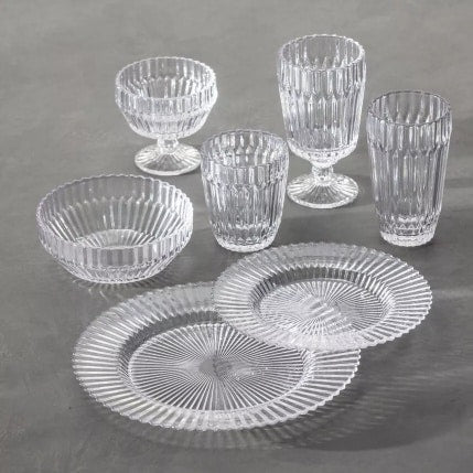 ARCHIE Glass Plate Flat 21.5cm Clear Set of 4 -United Tables