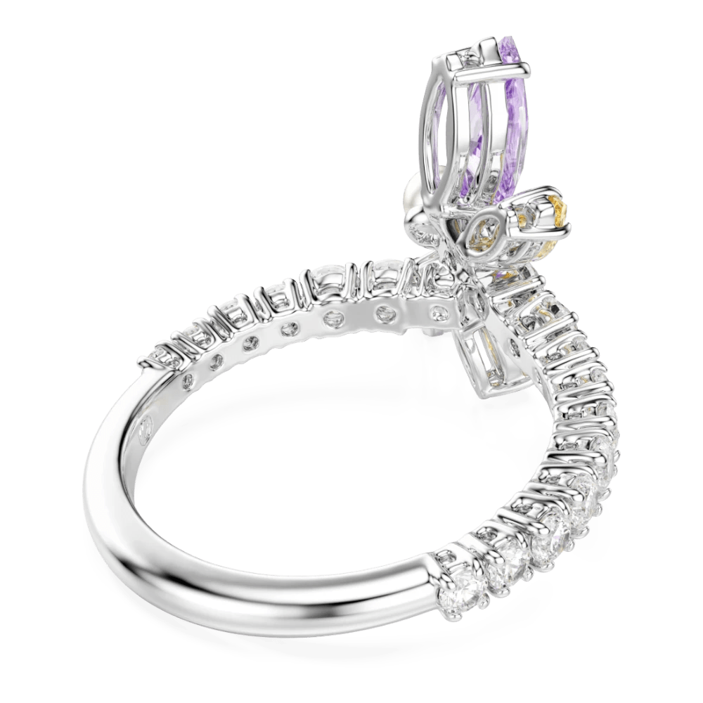 Ariana Grande x Swarovski motif ring, Mixed cuts, Dragonfly, Multicolored, Rhodium plated -Swarovski