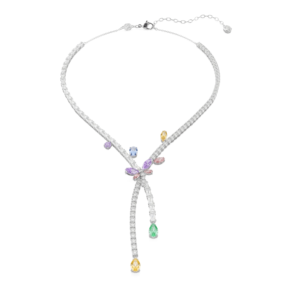 Ariana Grande x Swarovski necklace, Mixed cuts, Dragonfly, Multicolored, Rhodium plated -Swarovski
