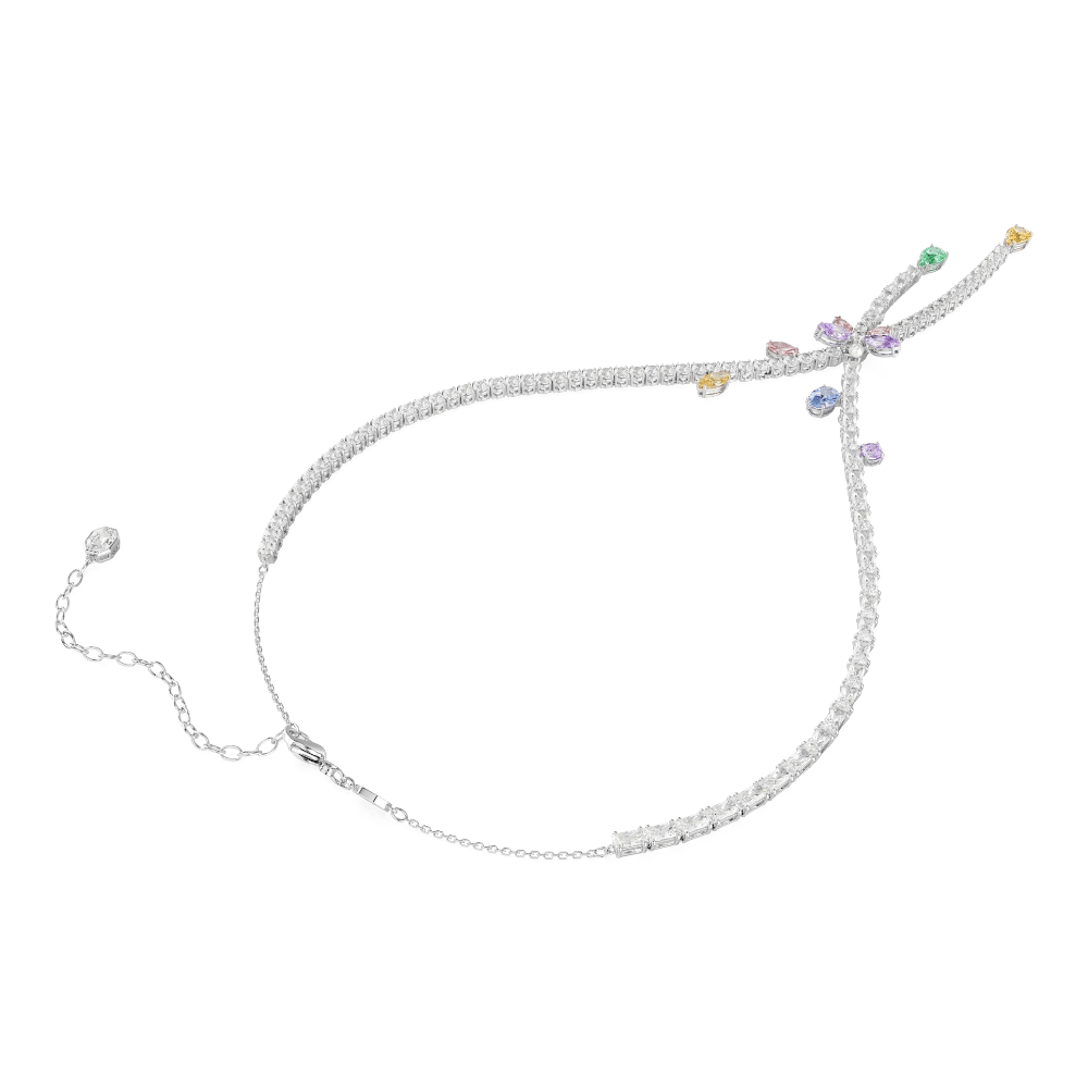 Ariana Grande x Swarovski necklace, Mixed cuts, Dragonfly, Multicolored, Rhodium plated -Swarovski