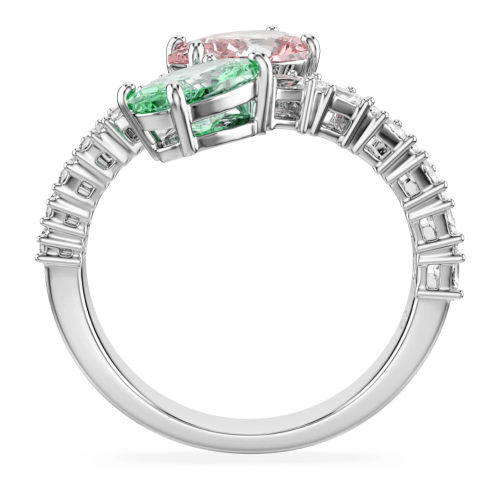 Ariana Grande x Swarovski open ring, Mixed cuts, Multicolored, Rhodium plated -Swarovski