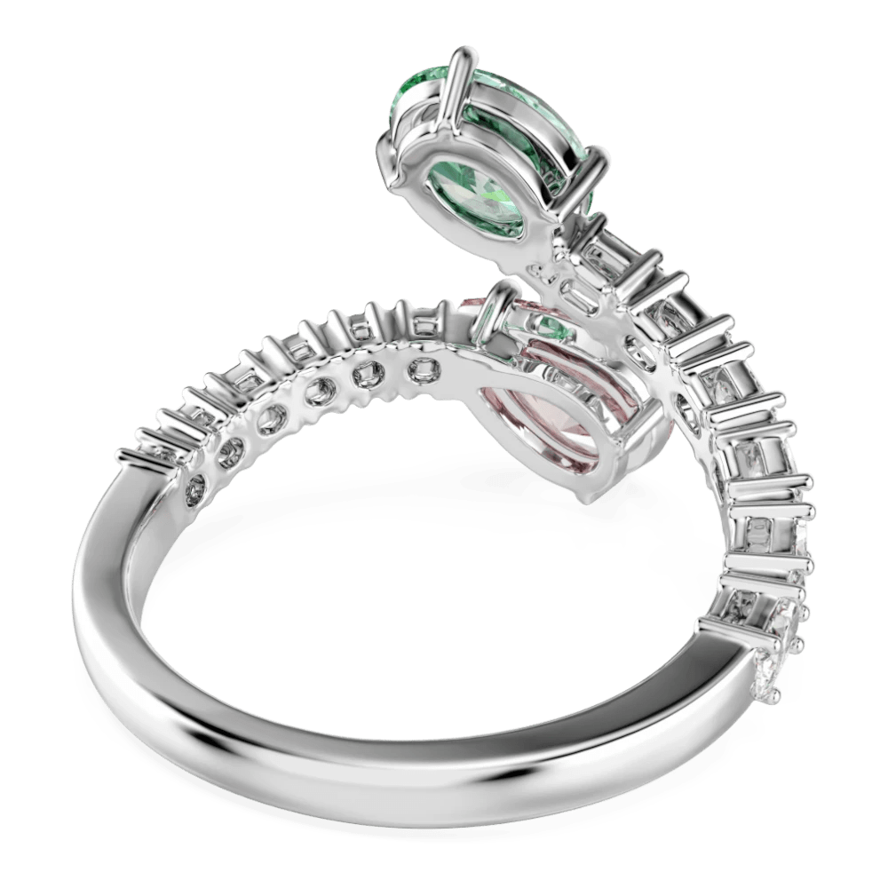 Ariana Grande x Swarovski open ring, Mixed cuts, Multicolored, Rhodium plated -Swarovski