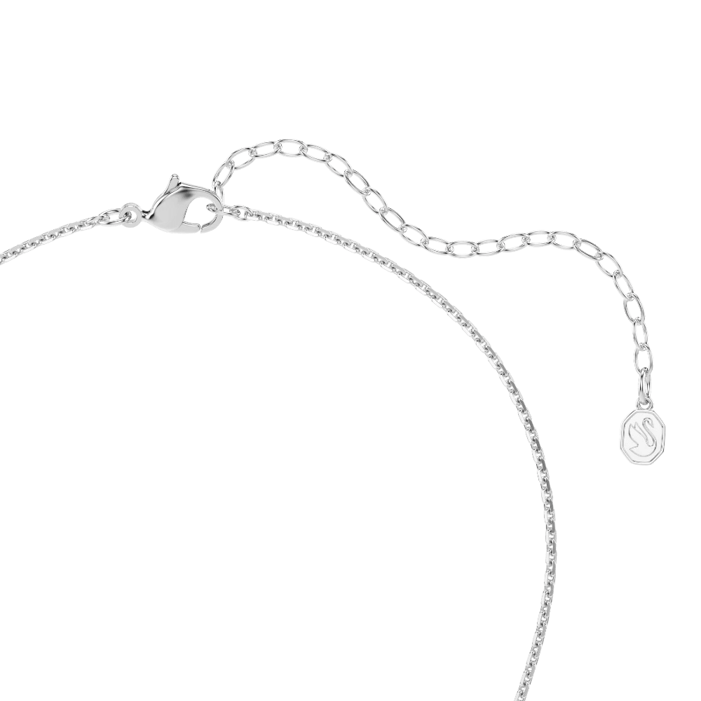 Ariana Grande x Swarovski pendant Crystal Pearl, Round cut, Flower, White, Rhodium plated -Swarovski