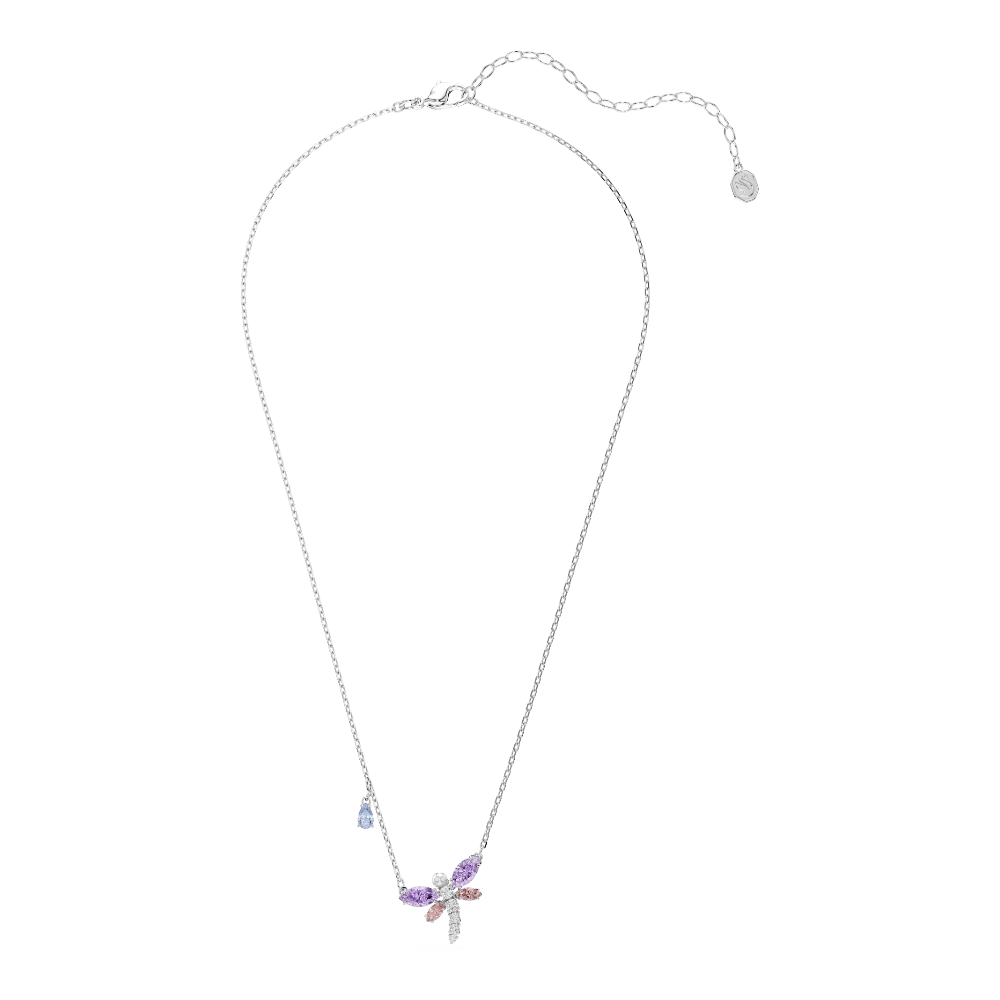 Ariana Grande x Swarovski pendant, Mixed cuts, Dragonfly, Multicolored, Rhodium plated -Swarovski
