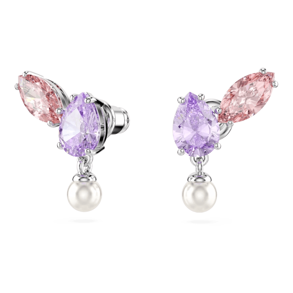 Ariana Grande x Swarovski set, Mixed cuts, Multicolored, Rhodium plated -Swarovski