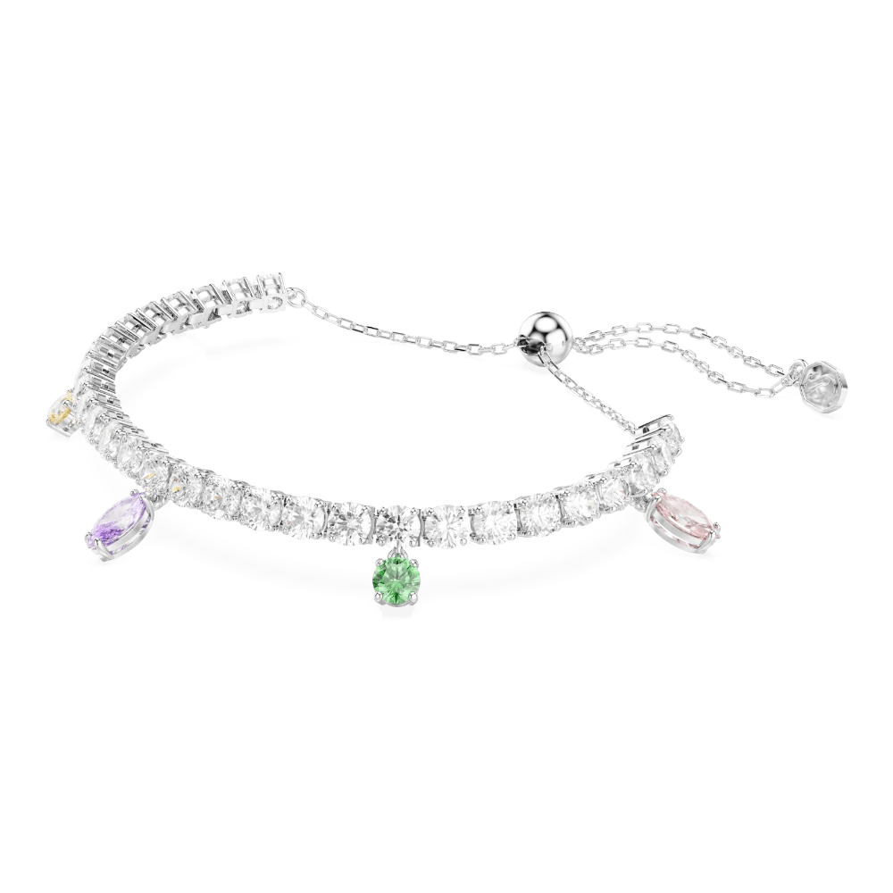 Ariana Grande x Swarovski Tennis bracelet, Mixed cuts, Multicolored, Rhodium plated -Swarovski