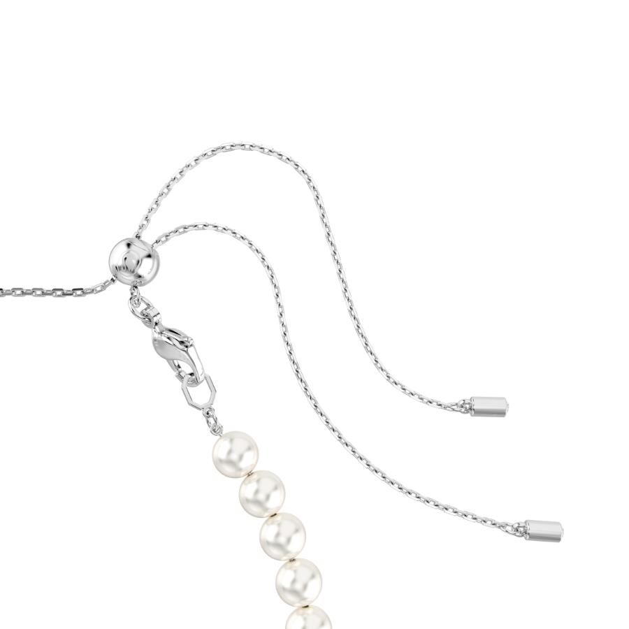 Ariana Grande x Swarovski Tennis Choker, Mixed Cuts, Heart, White, Rhodium Plated -Swarovski