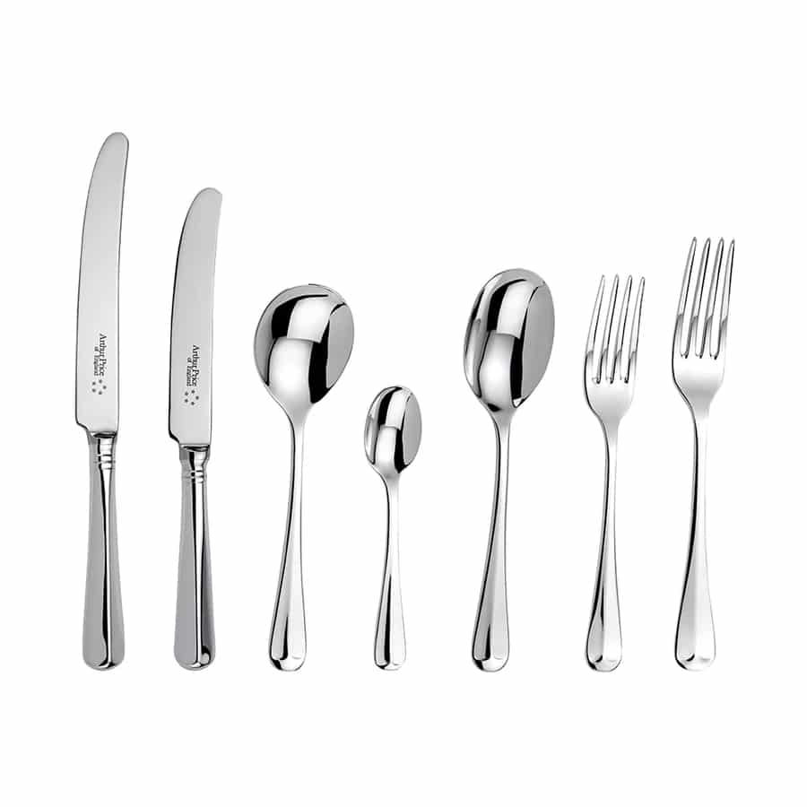 Arthur Price Cutlery Canteen Set Rattail 124 Piece Stainless Steel -Arthur Price