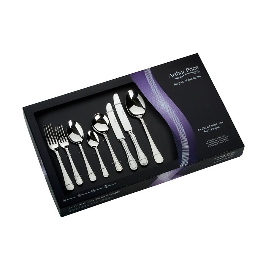 Arthur Price Cutlery Set Britannia 44 Piece Stainless Steel Box Set -Arthur Price