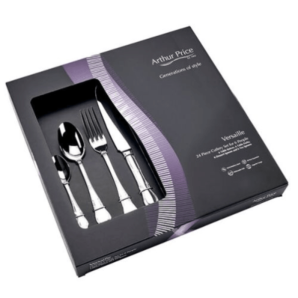 Arthur Price Cutlery Versailles 24pc Box Set Stainless Steel -Arthur Price