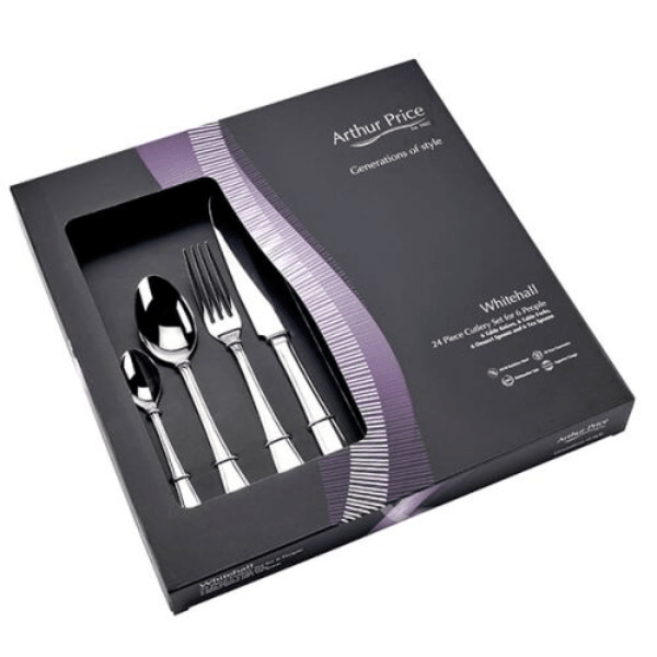 Arthur Price Cutlery Whitehall 24pc Box Set Stainless Steel -Arthur Price