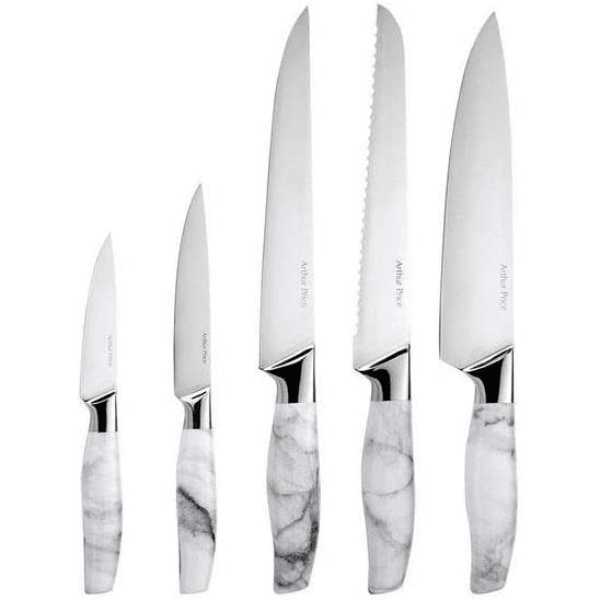 Arthur Price Knife Block Marble Handle Grey 6Pc -Arthur Price