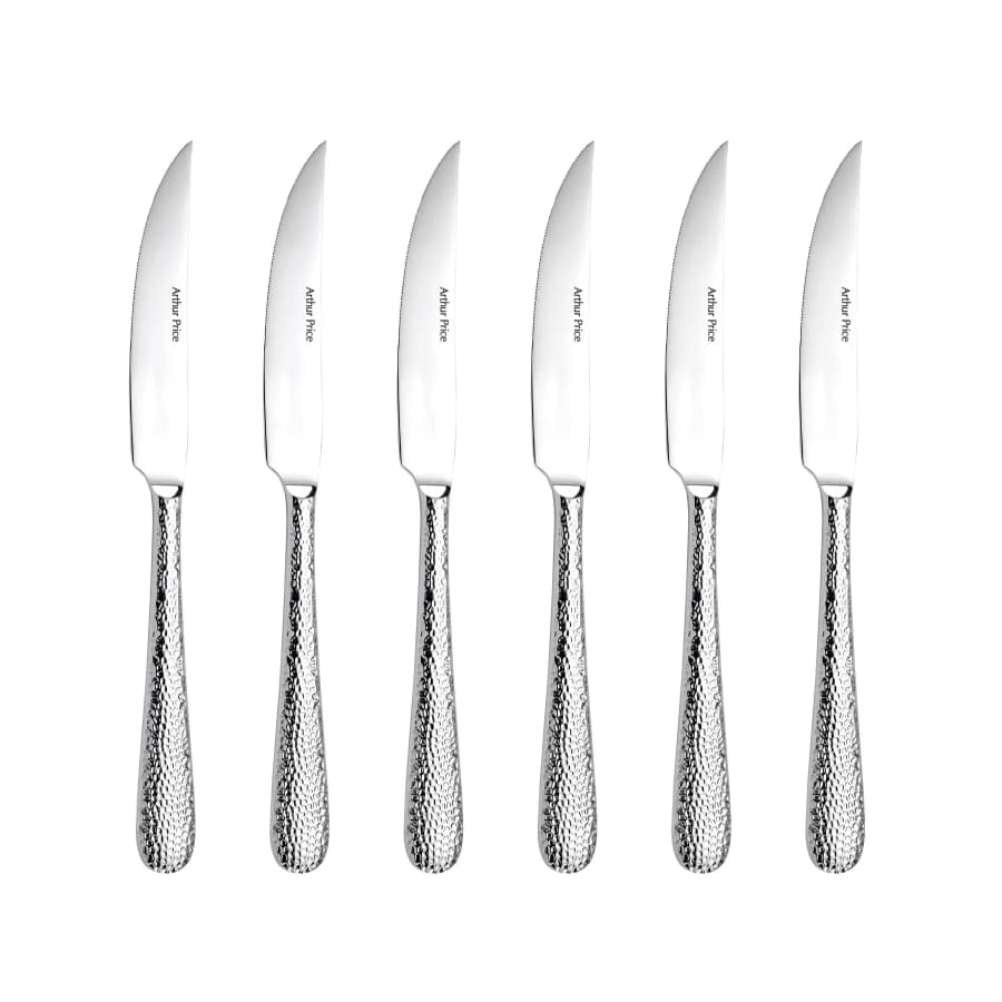 Arthur Price Steak Knives Avalon Stainless Steel Set Of 6 -Arthur Price
