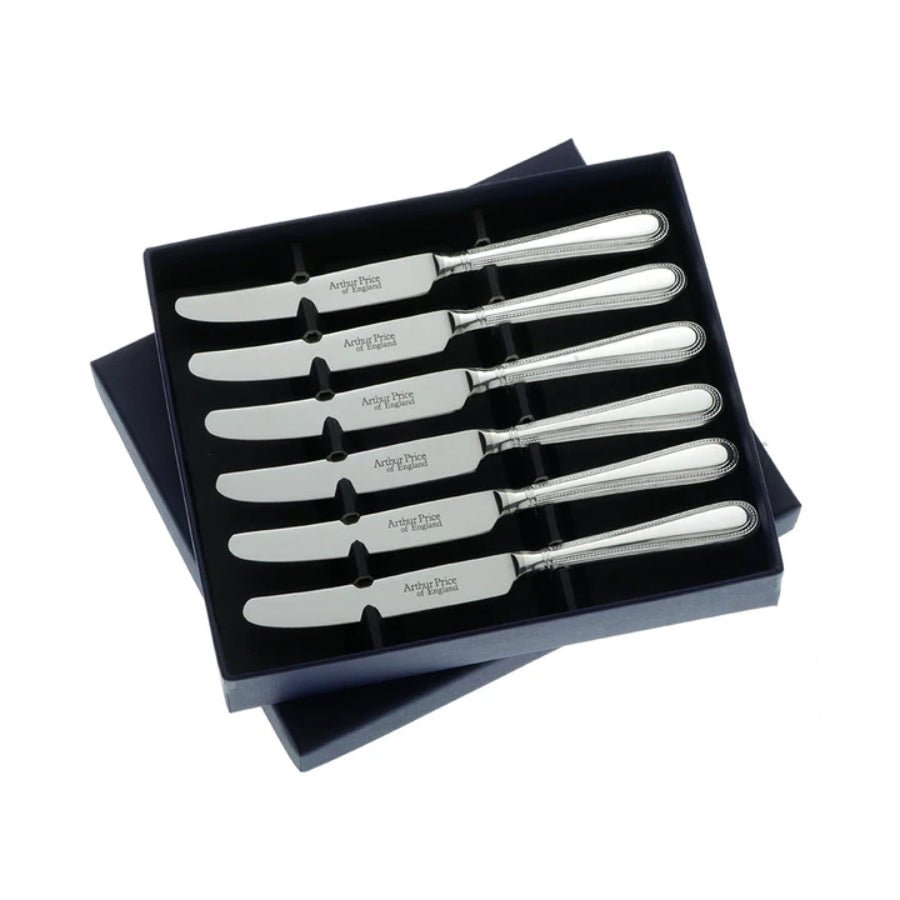 Arthur Price Tea Knife Bead Stainless Steel Set Of 6 -Arthur Price