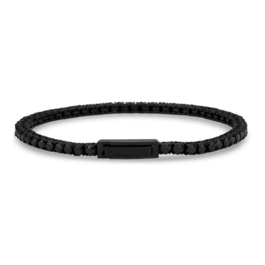 ARZ 3mm Black C.Z Tennis Bracelet -ARZ Steel