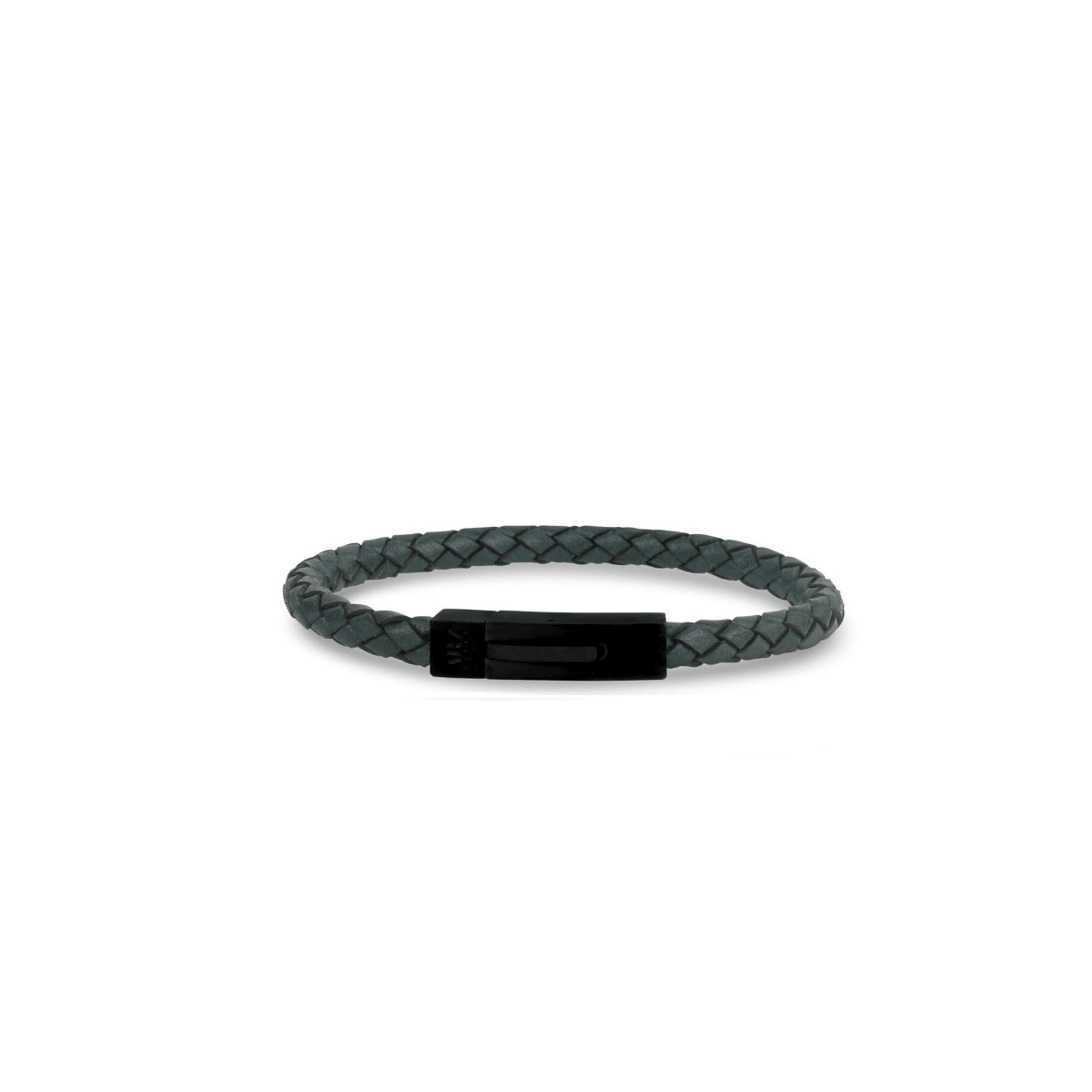 ARZ 6mm Dark Green Leather Bracelet -ARZ Steel
