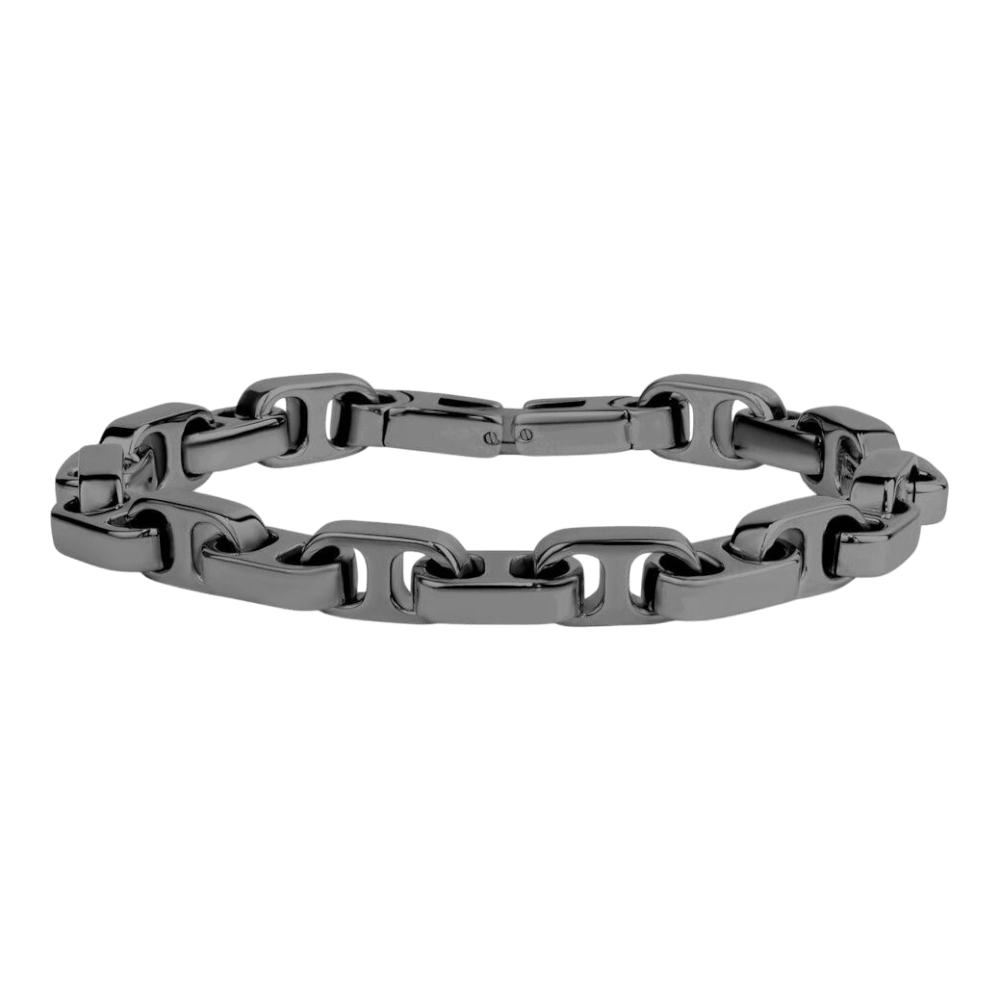 ARZ 7mm Gun Metal Steel Mod Bicycle Link Bracelet -ARZ Steel