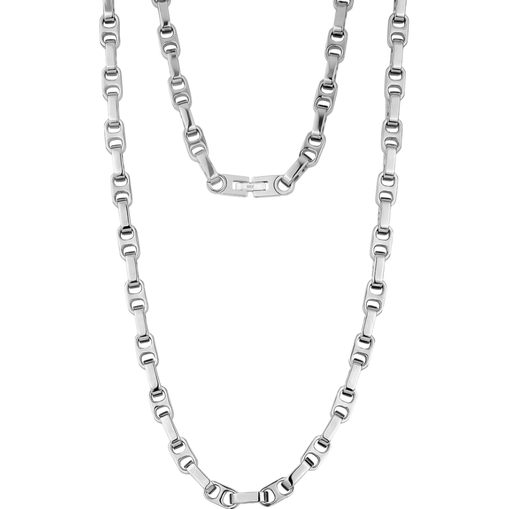 ARZ 7mm Steel Modern Bicycle Link Necklace -ARZ Steel