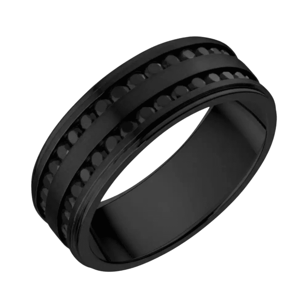 ARZ 8mm Double Row Black CZ Black Band -Spilhaus