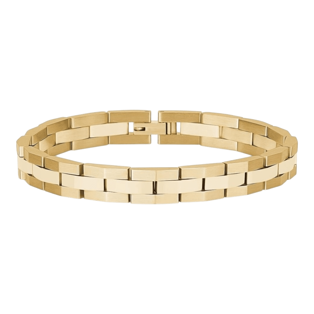 ARZ 8mm Gold Steel Link Bracelet -ARZ Steel