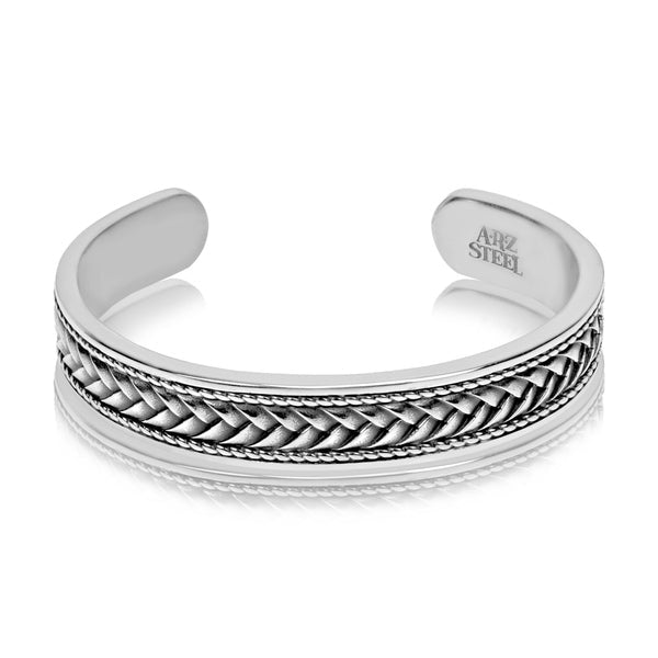 ARZ Black & Steel Cuban Link Bracelet 5mm -ARZ Steel