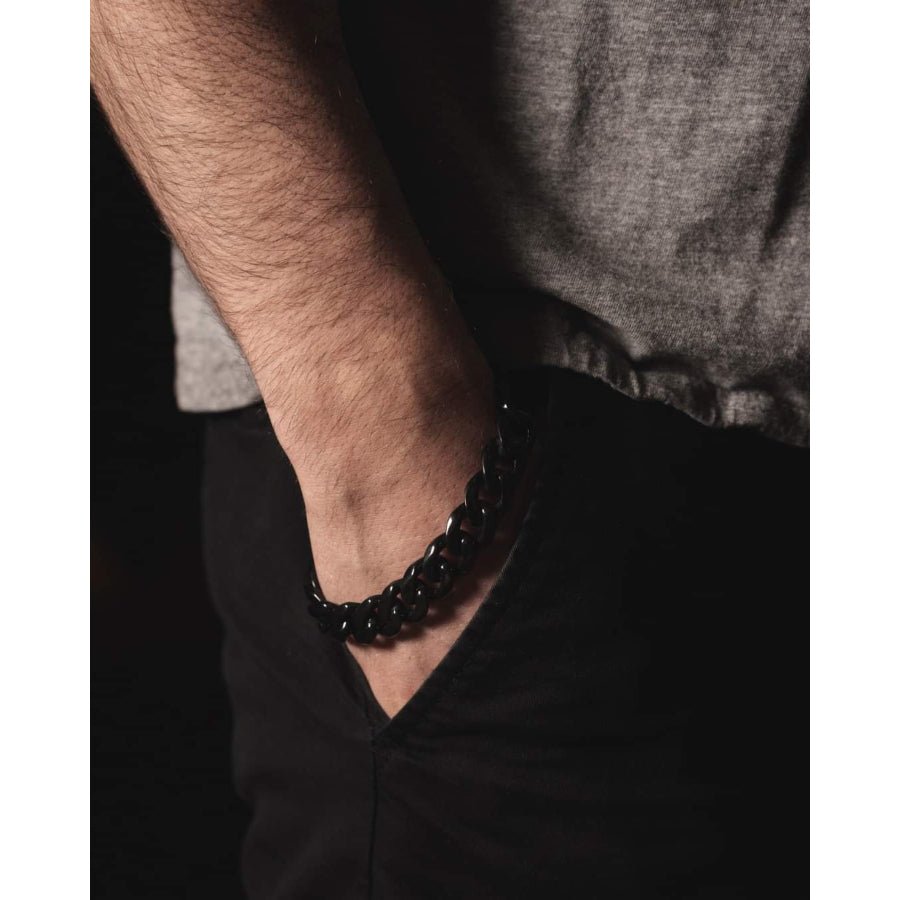 ARZ Bracelet Cuban 14mm Link Black -ARZ Steel