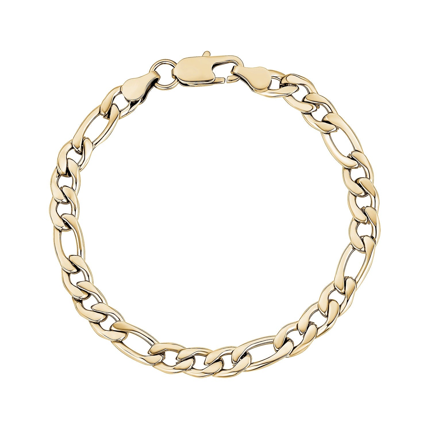 ARZ Bracelet Gold Figaro Link -ARZ Steel