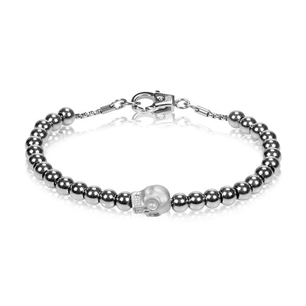 ARZ Bracelet Skull White/Steel -ARZ Steel