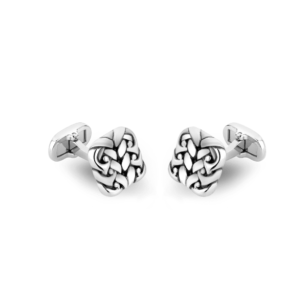 ARZ Cufflinks Woven Detail Steel -ARZ Steel