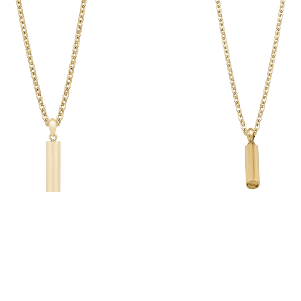 ARZ Gold Steel Engravable Cremation Pendant -ARZ Steel