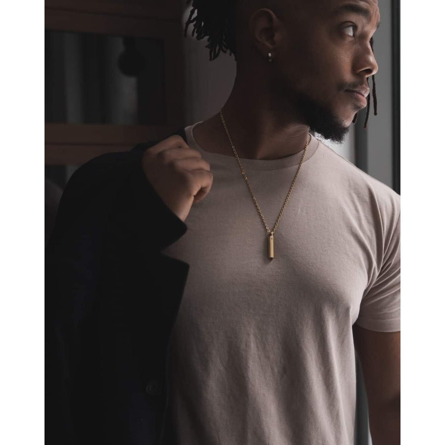 ARZ Gold Steel Reversible Pendant For Ashes 24" Chain -ARZ Steel