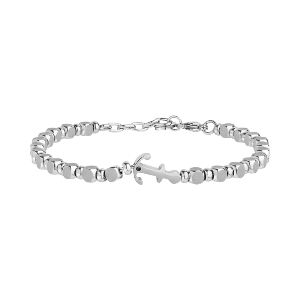 ARZ Matte & Polished Anchor Beaded Bracelet -Spilhaus