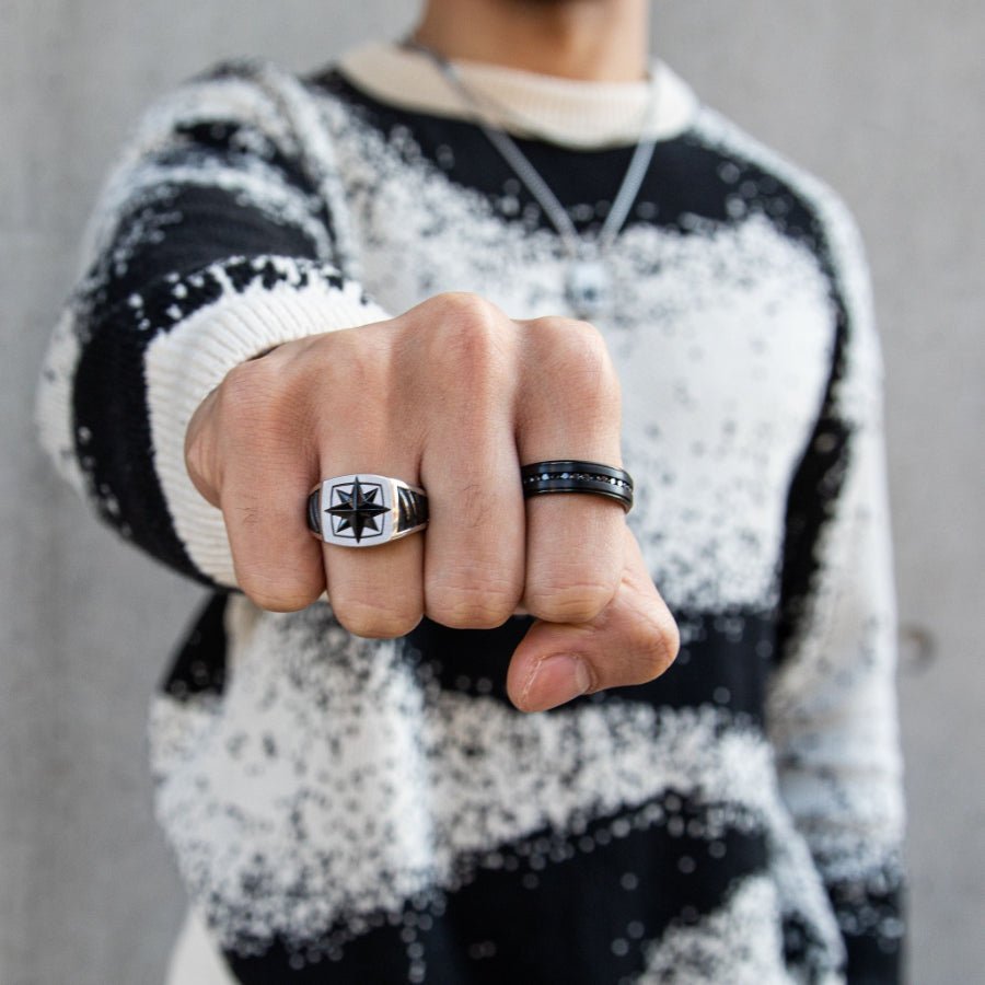 ARZ Ring Black Steel Black Zirconia -ARZ Steel