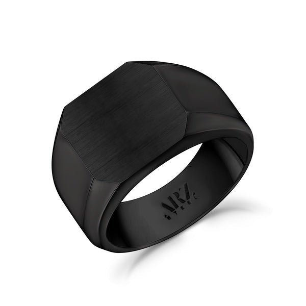 ARZ Ring Matte Signet Black/Steel -ARZ Steel