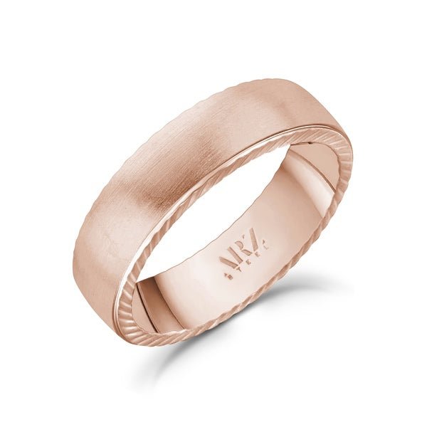 ARZ Ring Rose Gold Steel With Diamond Cut Edges  -ARZ Steel