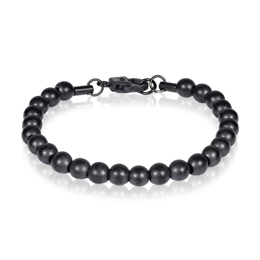 ARZ Steel Bracelet Bead Steel 7mm Black -ARZ Steel