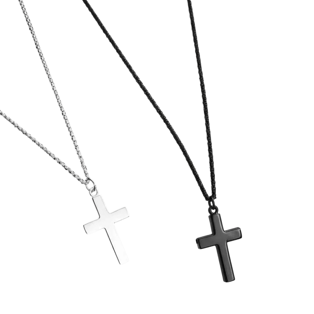 ARZ Steel Cross Pendant W/Chain 24" -Spilhaus
