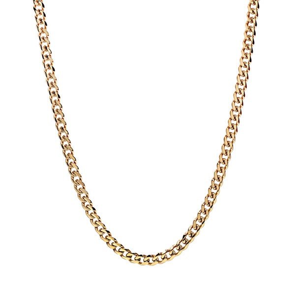 ARZ Steel Gold Cuban Link Steel Necklace 24" -ARZ Steel