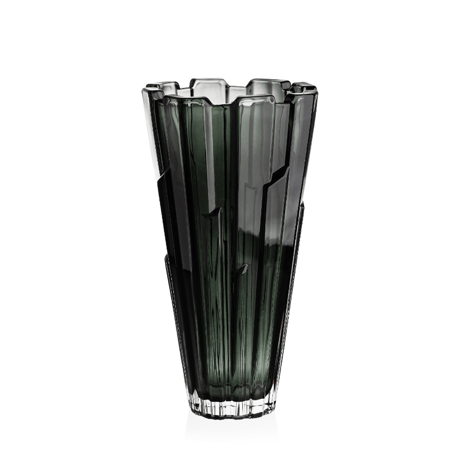 Bohemia Bolero Vase 305mm Grey Smoke -Bohemia Crystal