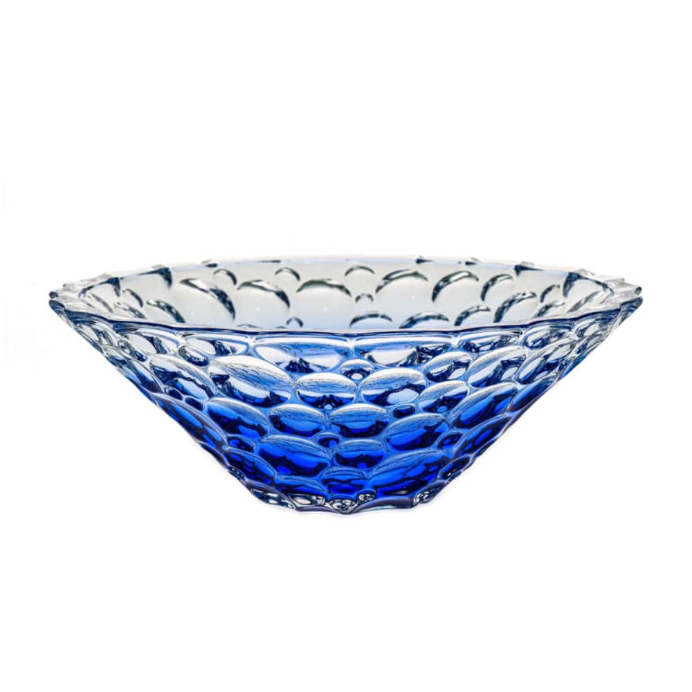 Bohemia Bowl Lead Crystal With Half Blue Color -Bohemia Crystal