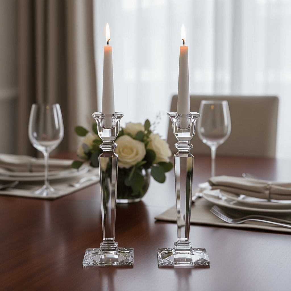 Bohemia Candlestick Carla 255mm Set of 2 -Bohemia Crystal