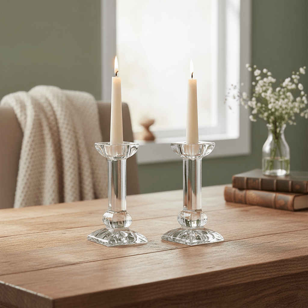 Bohemia Candlestick Ravena 150mm Set of 2 -Bohemia Crystal