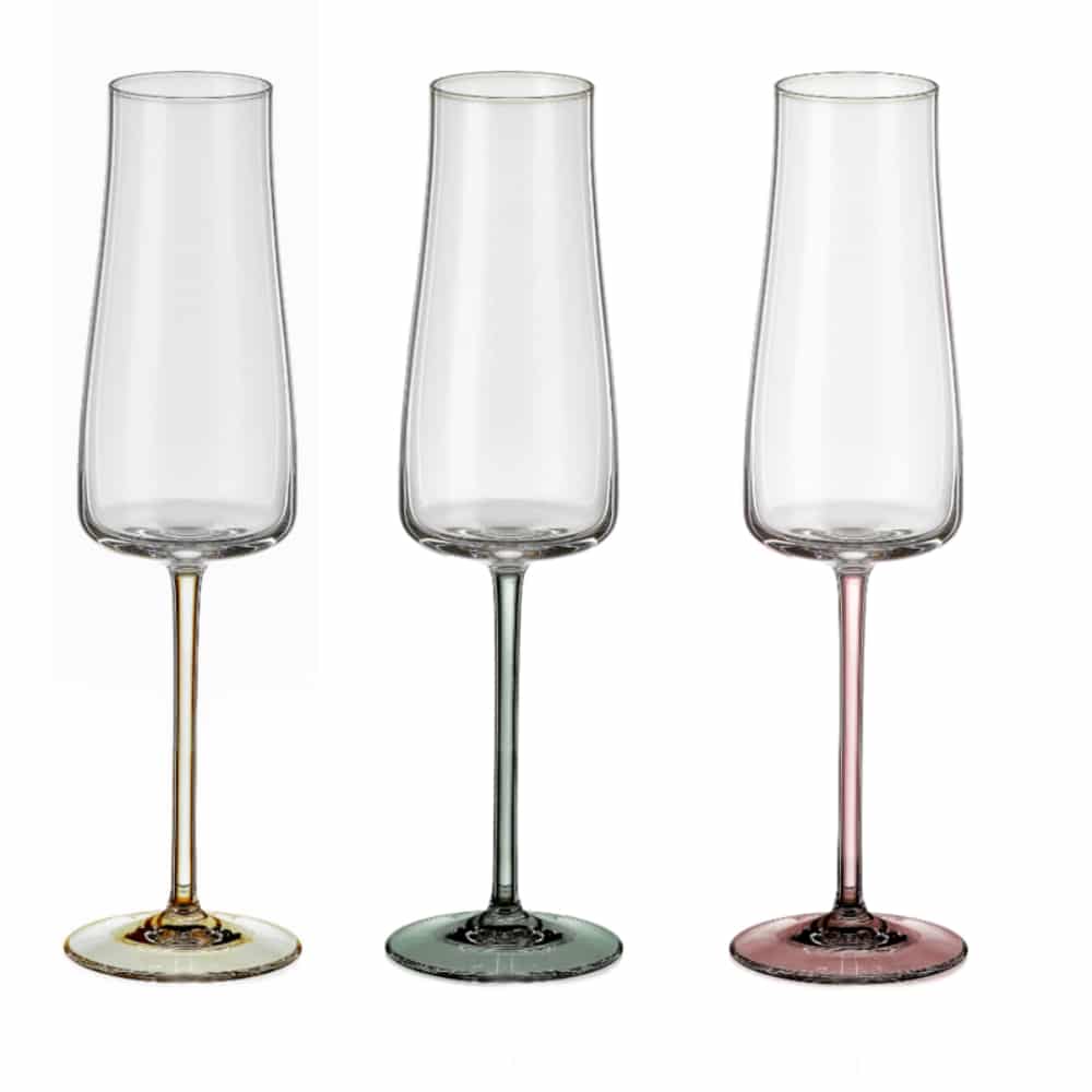 Bohemia Champagne Spectrum 210ml Set of 6 -Bohemia Crystal