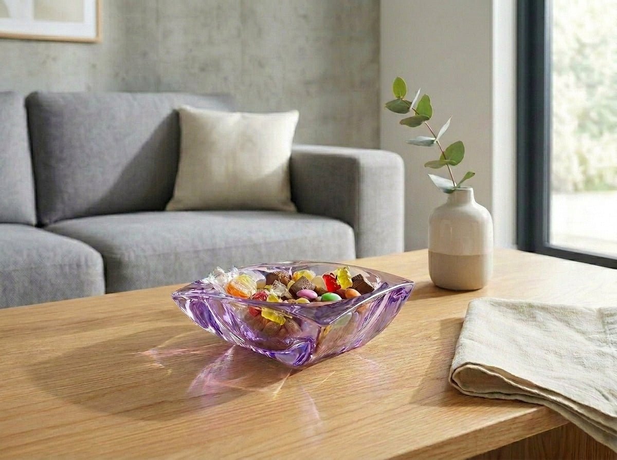 Bohemia Crystal Bowl Arezzo Purple 15Cm -Bohemia Crystal