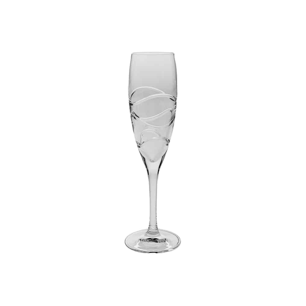 Bohemia Crystal Champagne Flute Fiona Ribbon 200ml Set Of 6 -Bohemia Crystal