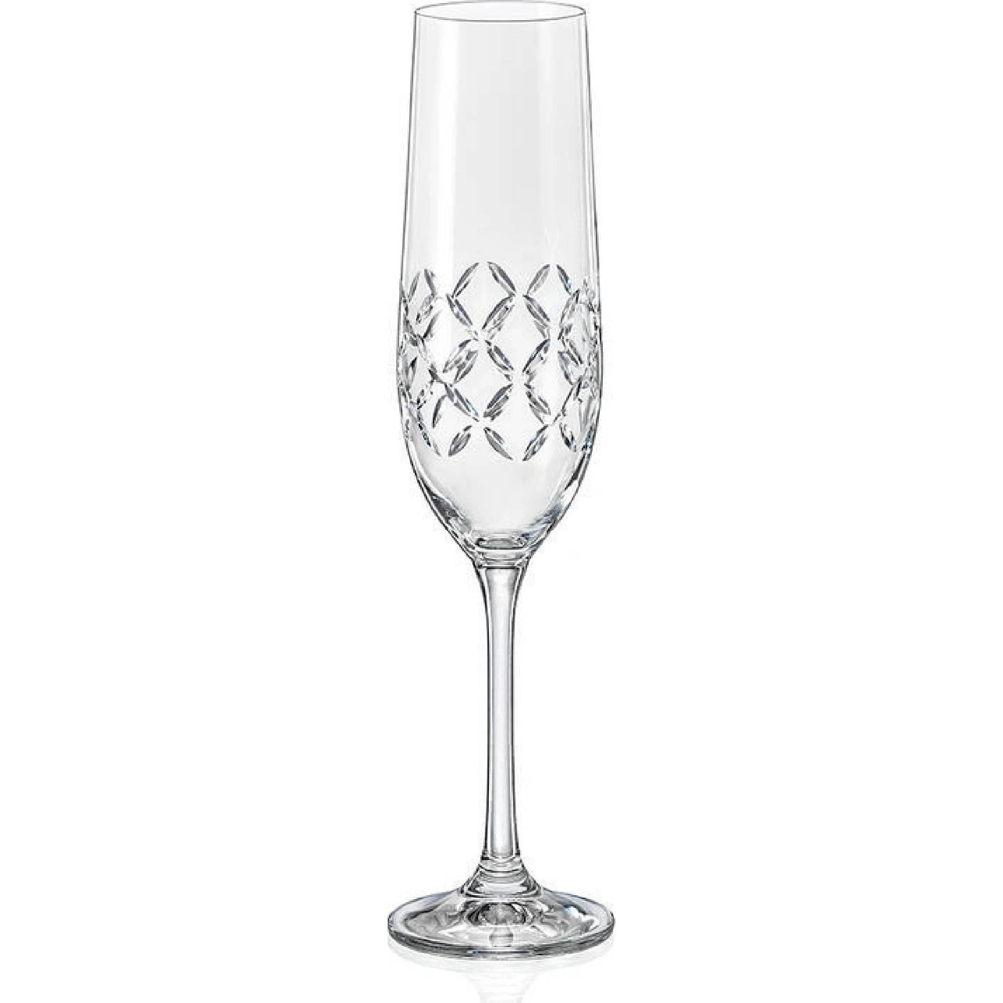 Bohemia Crystal Champagne Viola Cross 190Ml Set Of 2 -Bohemia Crystal
