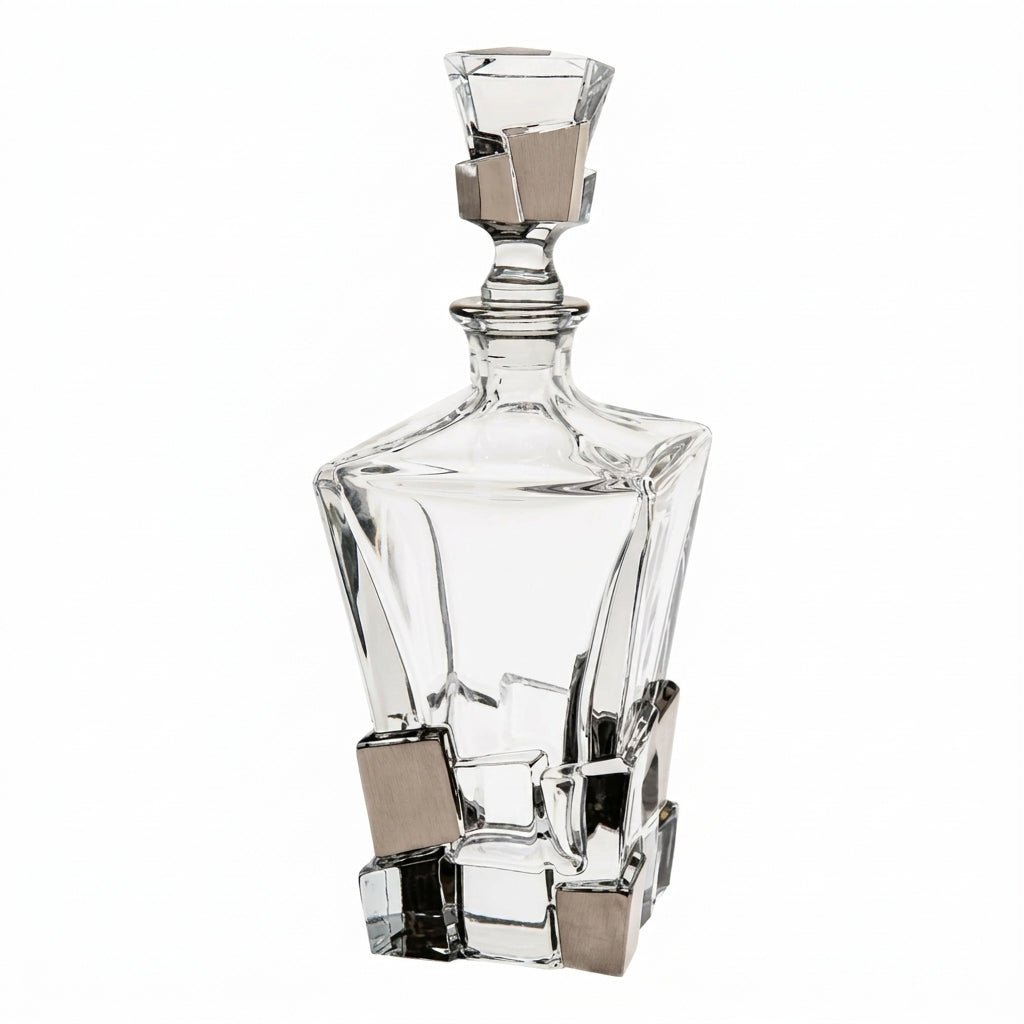 Bohemia Crystal Crack Decanter Platinum 900ml -Bohemia Crystal