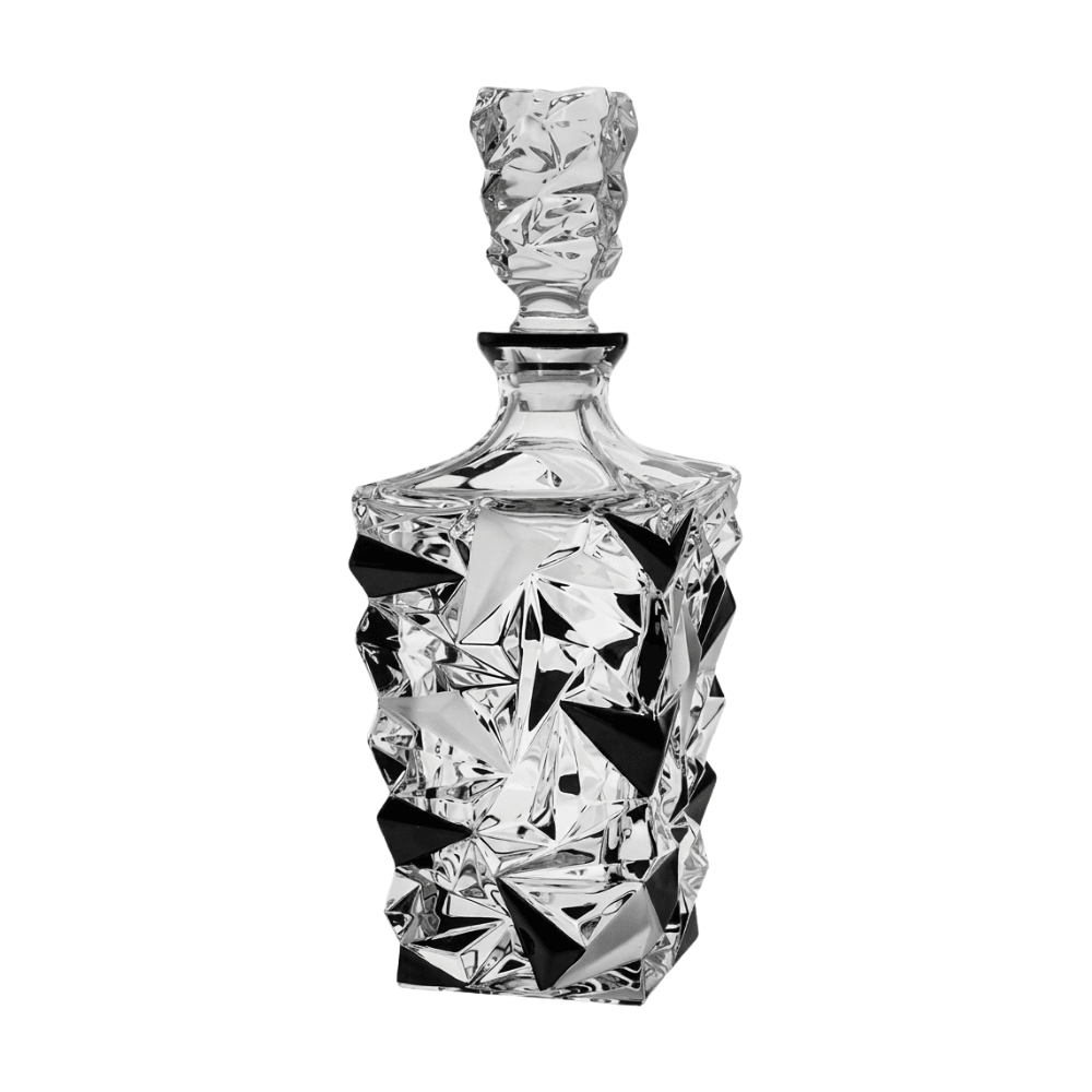 Bohemia Crystal Glacier Decanter Mat Fond Black Lister -Bohemia Crystal