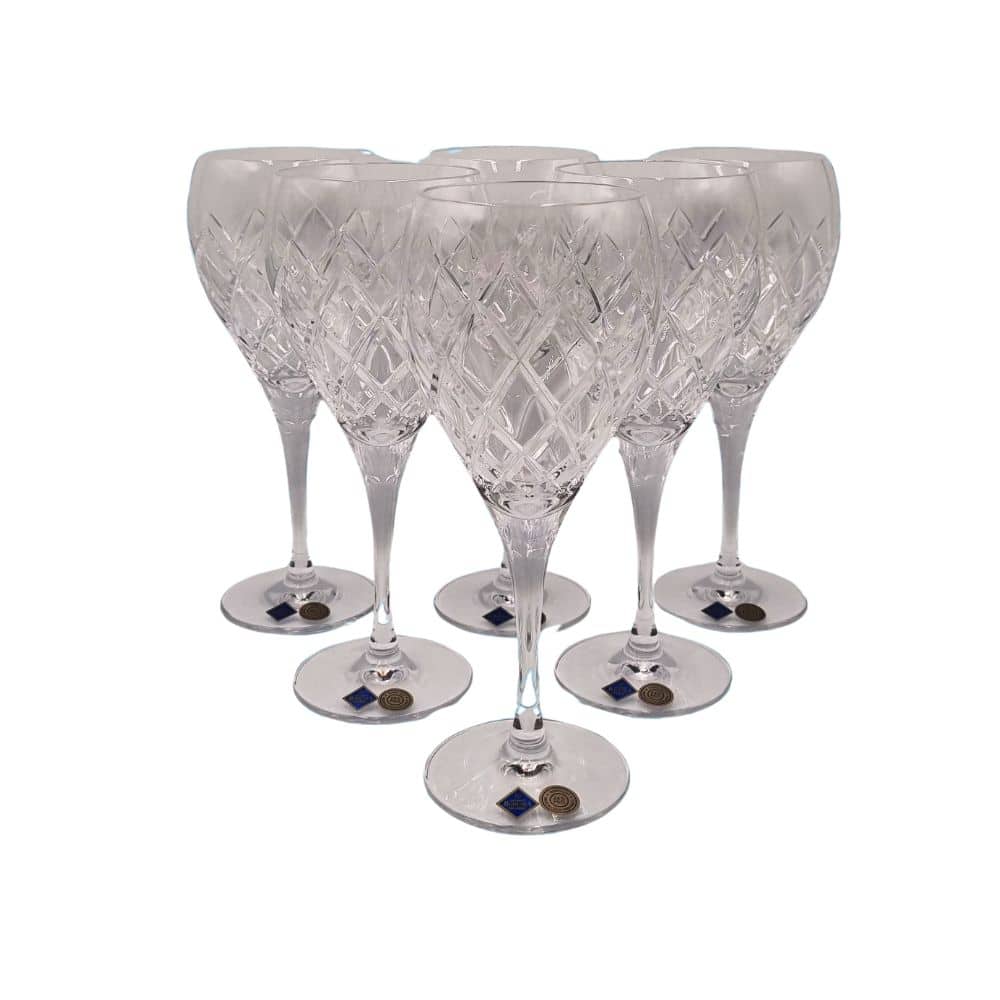Bohemia Crystal Goblet Fiona Diamond 420ml Set Of 6 -Bohemia Crystal